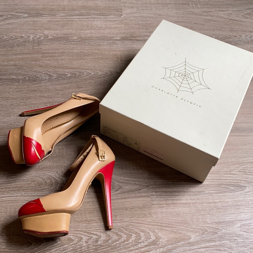 Charlotte Olympia Leather Kiss me Dolores Heels